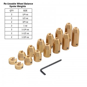 14 Pack Reusable Motorcycle Brass Wheel Spoke Balance Weights Refill Kits For Suzuki BMW GS KTM Harley