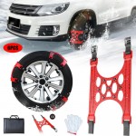 6pcs Lot New Double Buckle Car Snow Tire Adjustable Anti-skid Chains Thickened Beef Tendon Wheel Chain for Snow Mud Road + Free