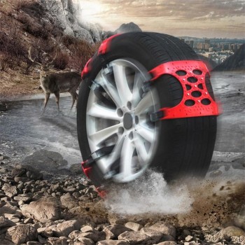 6pcs Lot New Double Buckle Car Snow Tire Adjustable Anti-skid Chains Thickened Beef Tendon Wheel Chain for Snow Mud Road + Free
