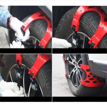 6pcs Lot New Double Buckle Car Snow Tire Adjustable Anti-skid Chains Thickened Beef Tendon Wheel Chain for Snow Mud Road + Free