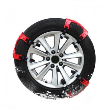 6pcs Lot New Double Buckle Car Snow Tire Adjustable Anti-skid Chains Thickened Beef Tendon Wheel Chain for Snow Mud Road + Free