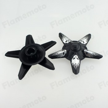 Motorcycle Black Spun Blade Spinning Front Axle Cap Nut Cover For Harley Dyna Touring XL XG Softail Softail V Rod VRSC
