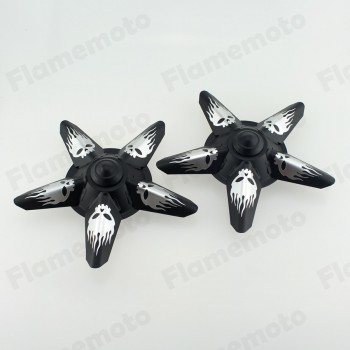 Motorcycle Black Spun Blade Spinning Front Axle Cap Nut Cover For Harley Dyna Touring XL XG Softail Softail V Rod VRSC
