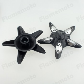 Motorcycle Black Spun Blade Spinning Front Axle Cap Nut Cover For Harley Dyna Touring XL XG Softail Softail V Rod VRSC