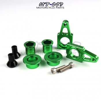 CNC Rear Axle Blocks Chain Adjuster With Spool Slider Bolts amp; Front amp; Rear Wheel Hub Spacers Sets For KX125 250 KXF250 KXF450