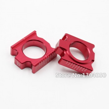 CNC Aluminum Rear Chain Adjuster Axle blocks with wheel busher Spacer sleeve for CR125 250R CRF 250R 250X 450R 450X Dirt bike