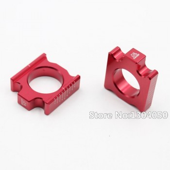 CNC Aluminum Rear Chain Adjuster Axle blocks with wheel busher Spacer sleeve for CR125 250R CRF 250R 250X 450R 450X Dirt bike