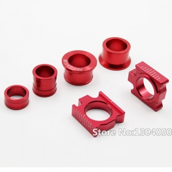 CNC Aluminum Rear Chain Adjuster Axle blocks with wheel busher Spacer sleeve for CR125 250R CRF 250R 250X 450R 450X Dirt bike