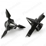 Black Spun Blade Spinning Front Axle Cap Nut Cover For Harley Dyna Touring XL XG Softail Softail V Rod VRSC