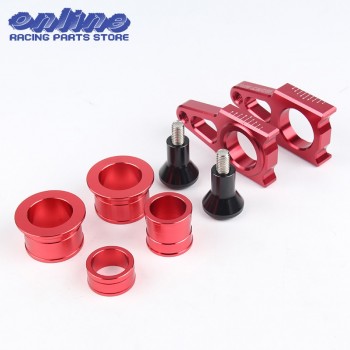 CNC Front amp; Rear Wheel Hub Spacers With Rear Chain Adjuster For CR125R CR250R CRF250R CRF250X CRF450R 450X Supermoto Motorcycle