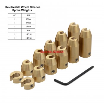 12 Pack Reusable Motorcycle Brass Wheel Spoke Balance Weights Refill Kits