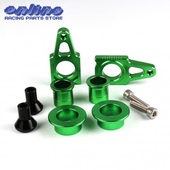 CNC Front amp; Rear Wheel Hub Spacers amp; Rear Axle Blocks Chain Adjuster With Spool Slider Bolts Sets For KX125 250 KXF250 KXF450