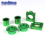 QXMOTOR Log CNC Front Rear Wheel Hub Spacers Chain Adjuster Axle Block for KX125 KX250 KXF250 KXF450 Motorcycle Dirt Bike
