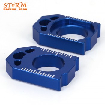 Motorcycle CNC Blue Axle Block Chain Adjuster For YAMAHA YZ250F YZF 250 2012 2013 2014 2015 2016 YZ450F YZF 450 2010-2016