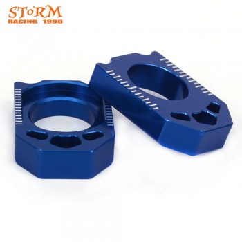 Motorcycle CNC Blue Axle Block Chain Adjuster For YAMAHA YZ250F YZF 250 2012 2013 2014 2015 2016 YZ450F YZF 450 2010-2016