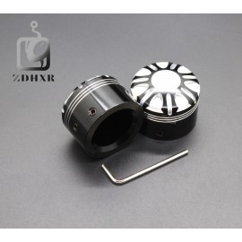 CNC metal black front axle nut cover bolt assembly, such as Harley softails XL883 1200 X48 front axle cover