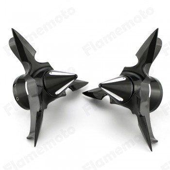 UNDEFINED Motorcycle Spun Blade Spinning Front Axle Cap Nut Cover For Harley Dyna Touring XL XG Softail Road King Classic Glide