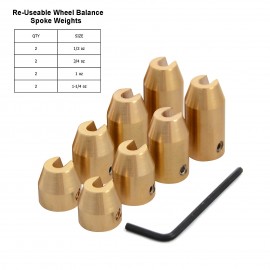 8 Pack Reusable Motorcycle Brass Wheel Spoke Balance Weights Refill Kits