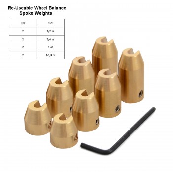 8 Pack Reusable Motorcycle Brass Wheel Spoke Balance Weights Refill Kits