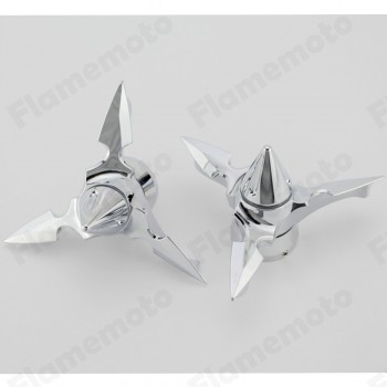 Chrome Spun Blade Spinning Front Axle Cap Nut Cover For Harley Softail Dyna Touring XL XG V Rod VRSC