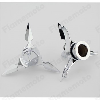 Chrome Spun Blade Spinning Front Axle Cap Nut Cover For Harley Softail Dyna Touring XL XG V Rod VRSC