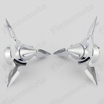 Chrome Spun Blade Spinning Front Axle Cap Nut Cover For Harley Softail Dyna Touring XL XG V Rod VRSC