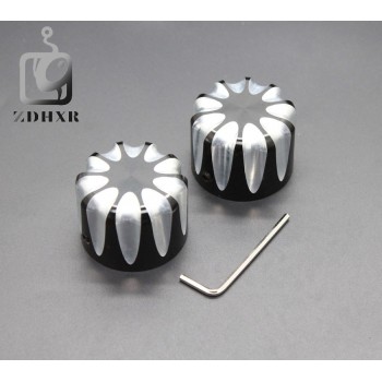 Motorcycle Front Axle Nut Caps Cover For Harley 48 72 Sportster Iron Nightster XL 883 1200 Black and Chrome