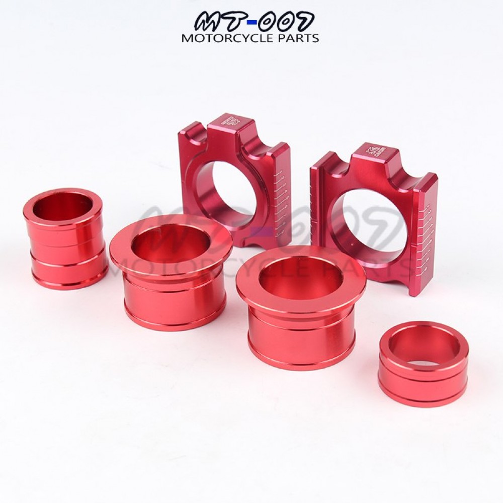CNC Aluminum Rear Chain Adjuster Axle blocks for CR125 250R 250R 250X Dirt bike  with wheel busher Spacer sleeve Free shipping