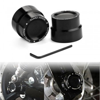 LumiParty Front amp; Rear Axle Nut Cover Cap for Harley Softail Dyna V-Rod Sportster 883 1200 Black Front Axle Nut Covers r30