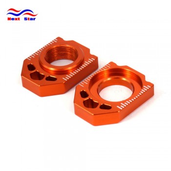 Orange CNC Rear Chain Adjuster Axle Block For KTM SX SXF XC XCF 125 200 250 300 350 450 500 530 2013 2014 2015 2016