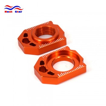 Orange CNC Rear Chain Adjuster Axle Block For KTM SX SXF XC XCF 125 200 250 300 350 450 500 530 2013 2014 2015 2016