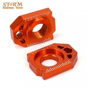 Motorcycle CNC Orange Axle Block Chain Adjuster For KTM EXC EXC-F XCW XCF-W 125-530 00-16 SX SXF XC XCF 125-450 2012 SX85 03-14