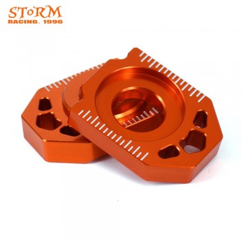 Motorcycle CNC Orange Axle Block Chain Adjuster For KTM EXC EXC-F XCW XCF-W 125-530 00-16 SX SXF XC XCF 125-450 2012 SX85 03-14