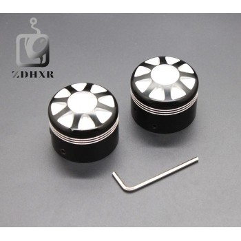 black CNC Edge Cut Front Axle Nut Cover Bolt Kit Aluminum Motorcycle Wheel Cover Bolts Nut For Harley Touring Softail Dyna