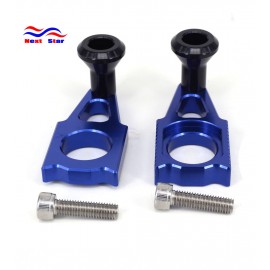 Blue CNC Rear Chain Adjuster Axle Block with spool slider For YAMAHA YZ250F 2012 2013 2014 2015 2016 YZ450F 10-16