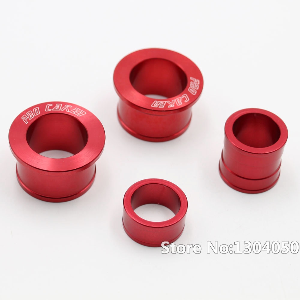 CNC Billet Aluminum Front amp; Rear Wheel Hub Spacers For CR125R CR250R CRF250R CRF450X CRF450R Dirt Bike Motorcycle RED