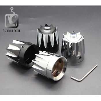 2PCS Black and chrome plating Front Axle Nut Cover Cap For Harley Softail Dyna V-Rod Touring Trike With LOGO