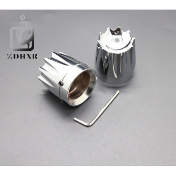 2PCS Black and chrome plating Front Axle Nut Cover Cap For Harley Softail Dyna V-Rod Touring Trike With LOGO