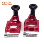Motorcycle CNC Red Axle Block Chain Adjuster For HONDA CR125 250 2002-2007 CRF250R CRF250X 2004-2014 CRF450R 02-14 CRF450X 05-14