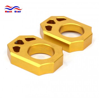 Gold CNC Rear Chain Adjuster Axle Block For SUZUKI RMZ250 RMZ450 RMZ 250 450 05-16 RMX450Z 2010 2011 2012 2013 2014 2015