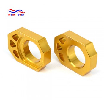 Gold CNC Rear Chain Adjuster Axle Block For SUZUKI RMZ250 RMZ450 RMZ 250 450 05-16 RMX450Z 2010 2011 2012 2013 2014 2015