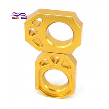 Gold CNC Rear Chain Adjuster Axle Block For SUZUKI RMZ250 RMZ450 RMZ 250 450 05-16 RMX450Z 2010 2011 2012 2013 2014 2015