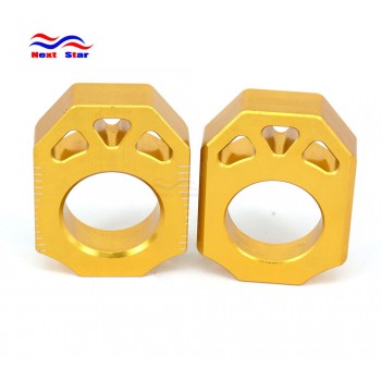 Gold CNC Rear Chain Adjuster Axle Block For SUZUKI RMZ250 RMZ450 RMZ 250 450 05-16 RMX450Z 2010 2011 2012 2013 2014 2015