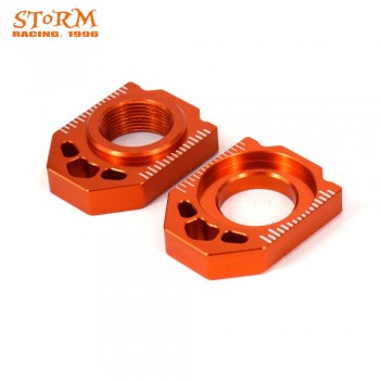 Motorcycle CNC Orange Axle Block Chain Adjuster For KTM SX SX-F XC XC-F 125-450 2013 2014 2015 2016 TC125 FC250 350 450 2016