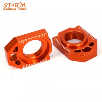 Motorcycle CNC Orange Axle Block Chain Adjuster For KTM SX SX-F XC XC-F 125-450 2013 2014 2015 2016 TC125 FC250 350 450 2016