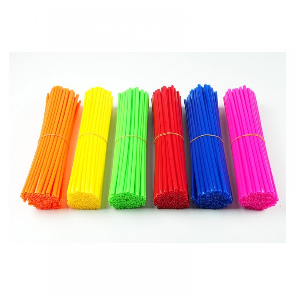 72pcs/set 17cm Motorcycle Spoke Fluorescence Tube Scooter Dirt Bike Wheel Protection Cover Motorbike Wheel Rim Decorative Spokes