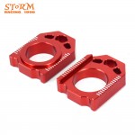 Motorcycle CNC Red Axle Block Chain Adjuster For HONDA CR125R 250R 02-07 CRF250R 250X 04-17 CRF450R 02-17 CRF450X 05-17 CRF450RX