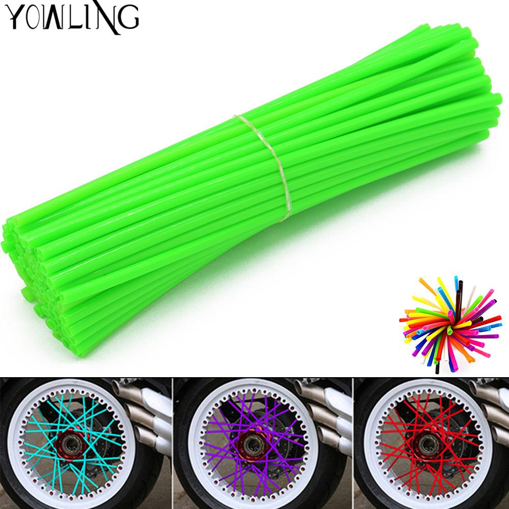 Wheel Spoke Protector Colorful Motocross Rims Skins Covers Off Road Bike Guard Wraps for Kawasaki KX125 KX250 KX250F KX450F KX80