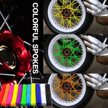 Wheel Spoke Protector Colorful Motocross Rims Skins Covers Off Road Bike Guard Wraps for Kawasaki KX125 KX250 KX250F KX450F KX80