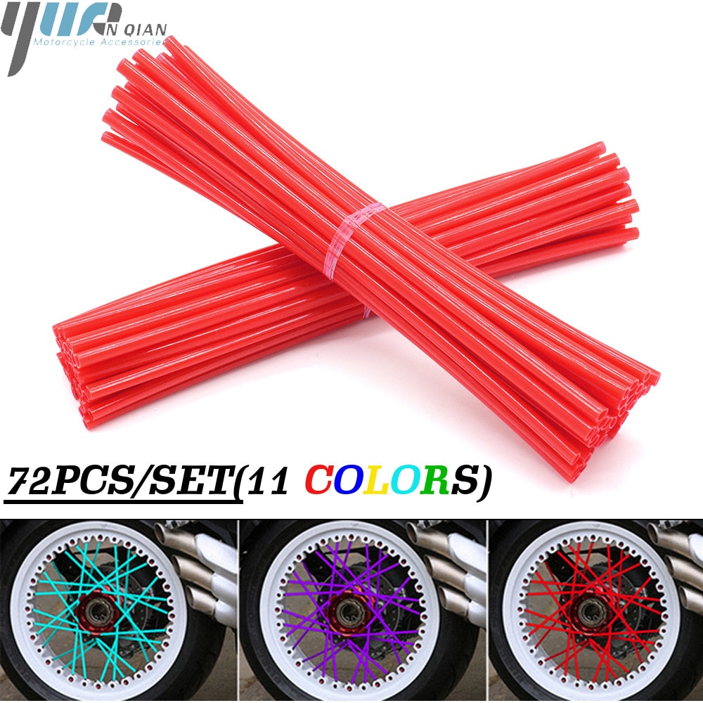 Motorcycle Dirt Bike Wheel Rims Spoke Skins Covers Wrap Decor Protector Kit For honda crf 450 CR CRF XR XL 85 125 250 KTM BMW